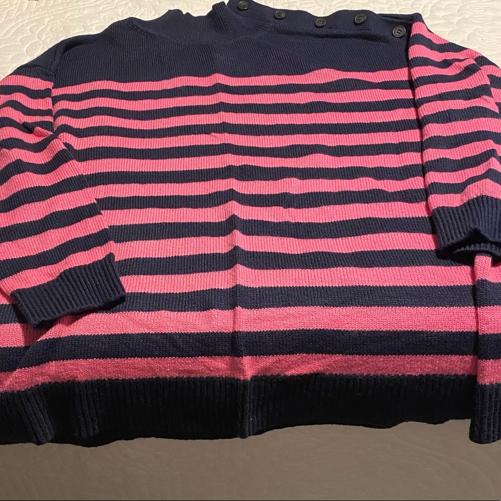 Loft Plus Drop Shoulder Sweater. Button Embellish… - image 1